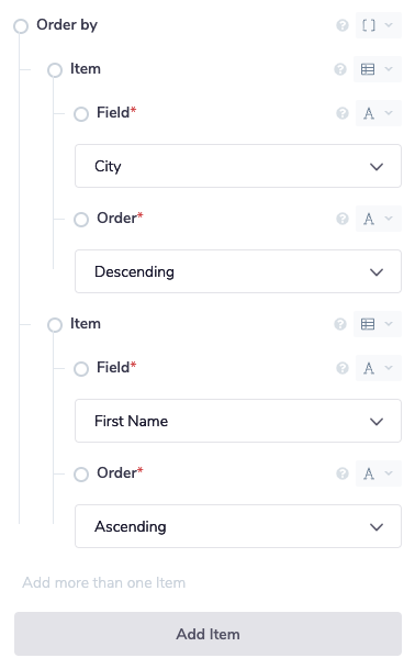 Order by criteria