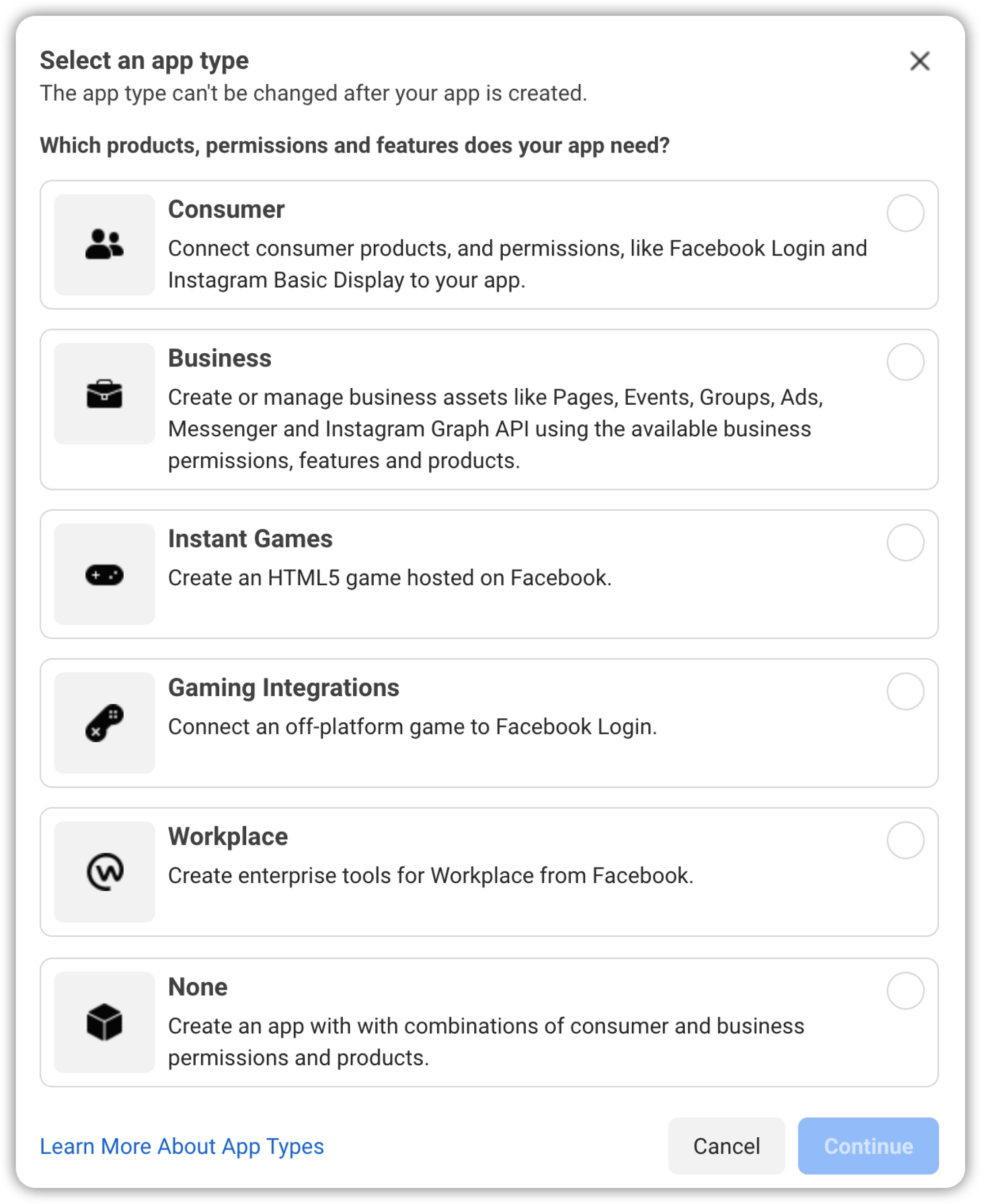 facebook-select-app-type
