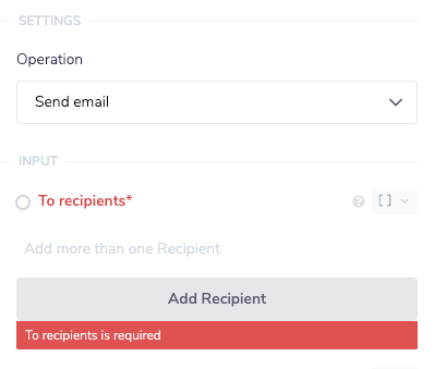 Add recipient in Send email connectors