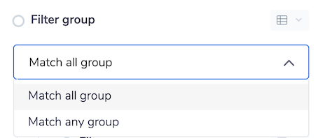 Filter group options