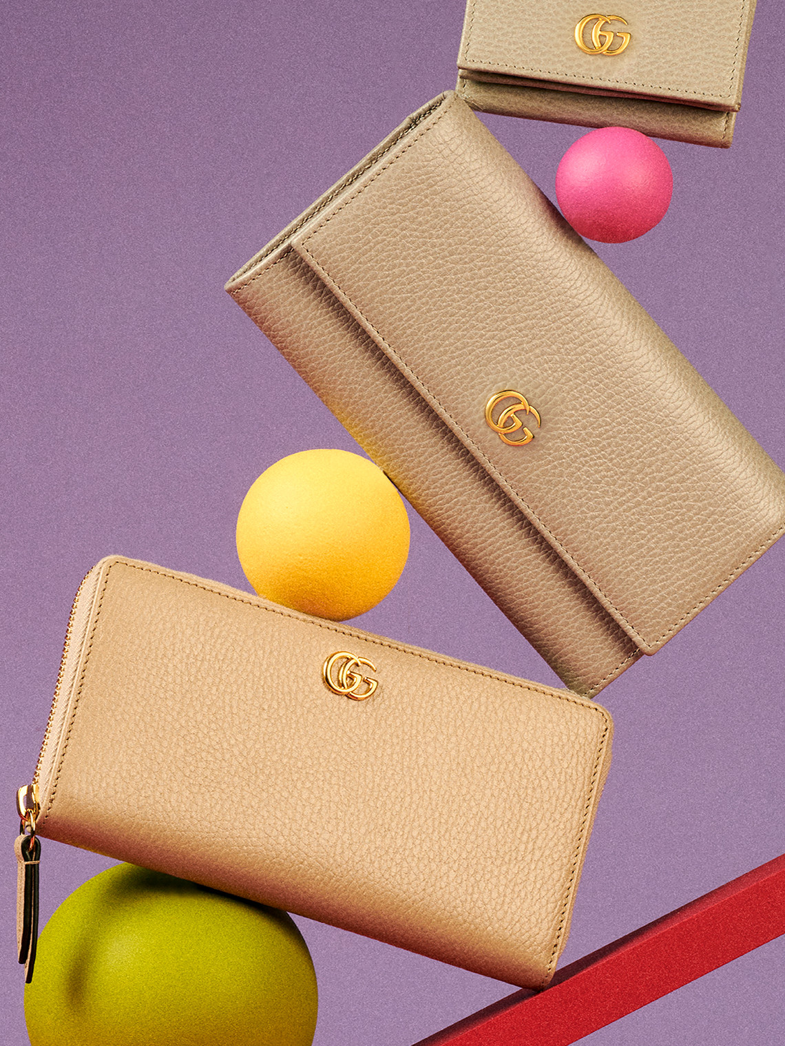 An image showcasing the Gucci women's small leathergoods collection.