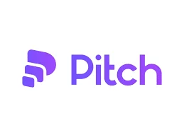Pitch ecris en violet sur fond blanc