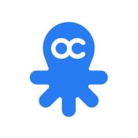 a blue octopus on a white background