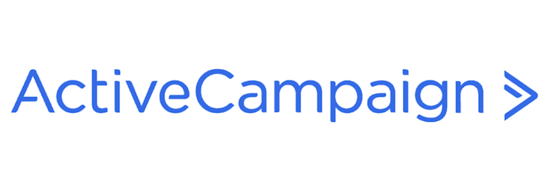 ActiveCampaign écrit en bleu sur fond blanc