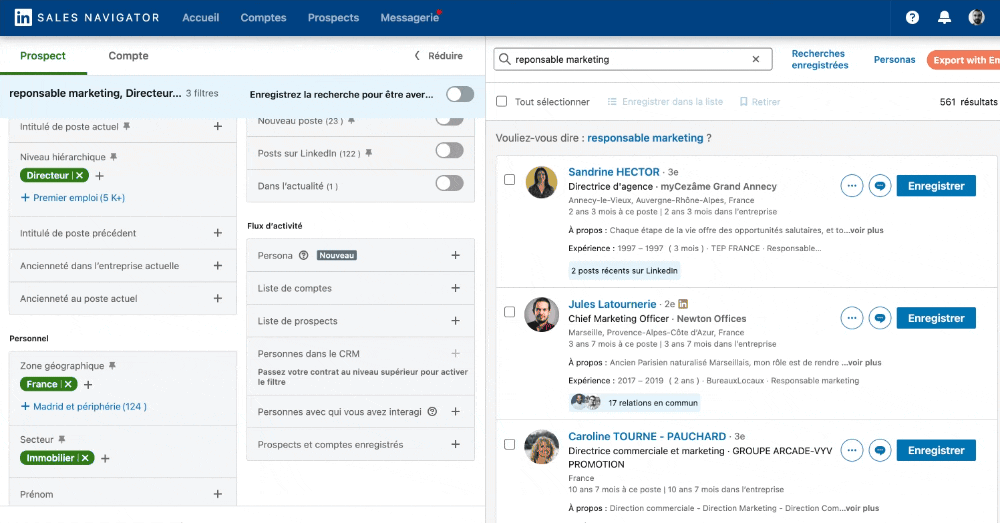 Screenshot of How to use LinkedIn Sales Navigator filters