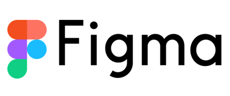 
Figma written in black on a white background with a colored logo on the left