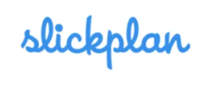 Slickplan written in light blue on a white background