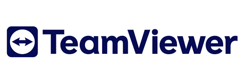 Teamviewer ecris en bleu foncé sur fond blanc