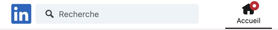 Capture d'écran de la barre de recherche accessible depuis un compte LinkedIn classique