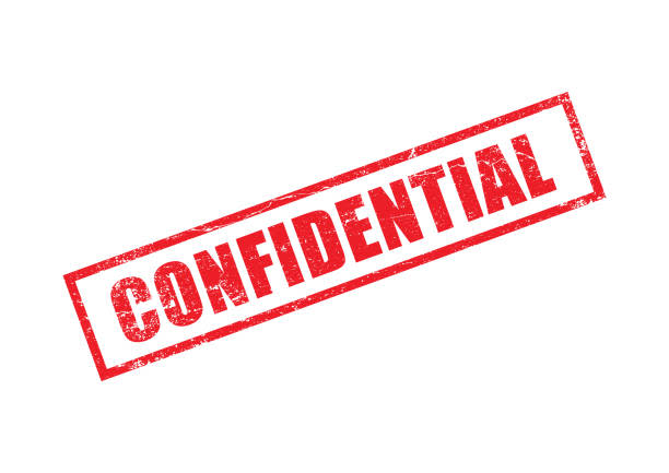 Confidential written in red on a white background