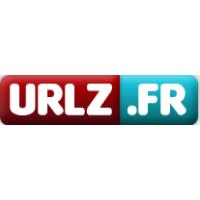 Urlz ecris en blanc sur fond rouge et .FR ecris en blanc sur fond bleu clair
