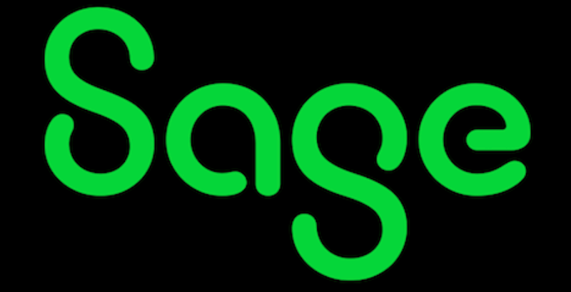 Sage written in neon green on a black background