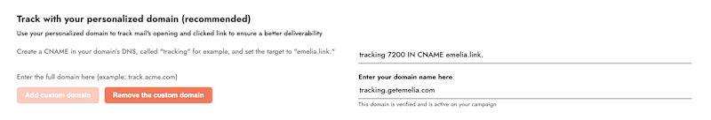 Tracking domain