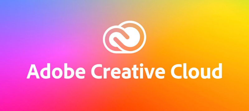 Logo adobe en blanc dur fond multicolor 