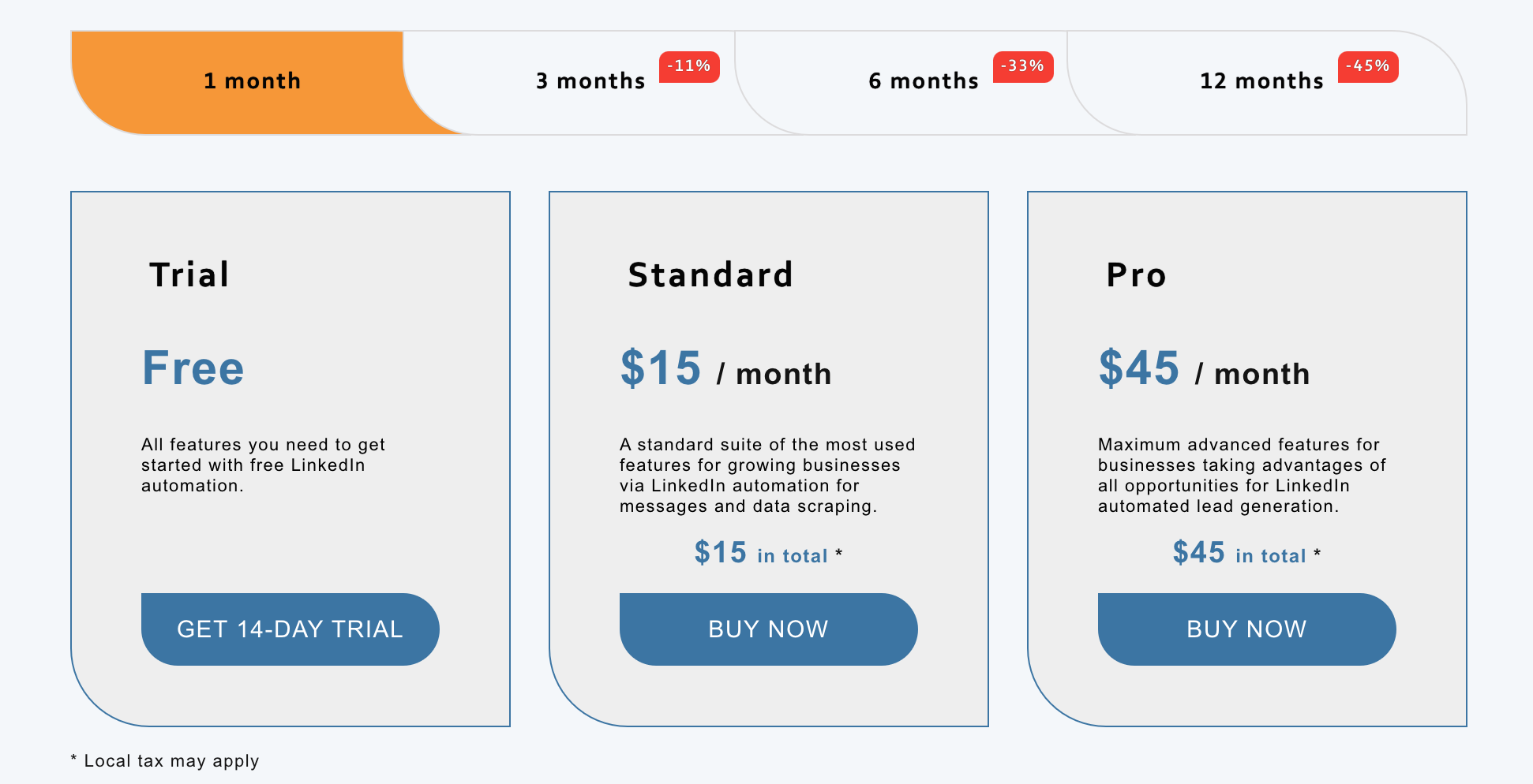 Pricing Linked Helper, LinkedIn Outreach Tool