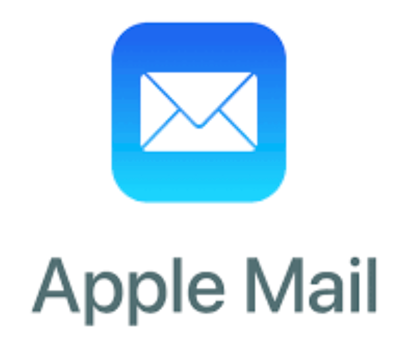 white envelope on blue square