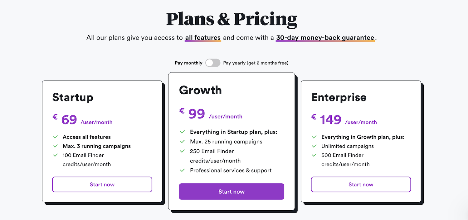 Pricing Overloop Screenshot