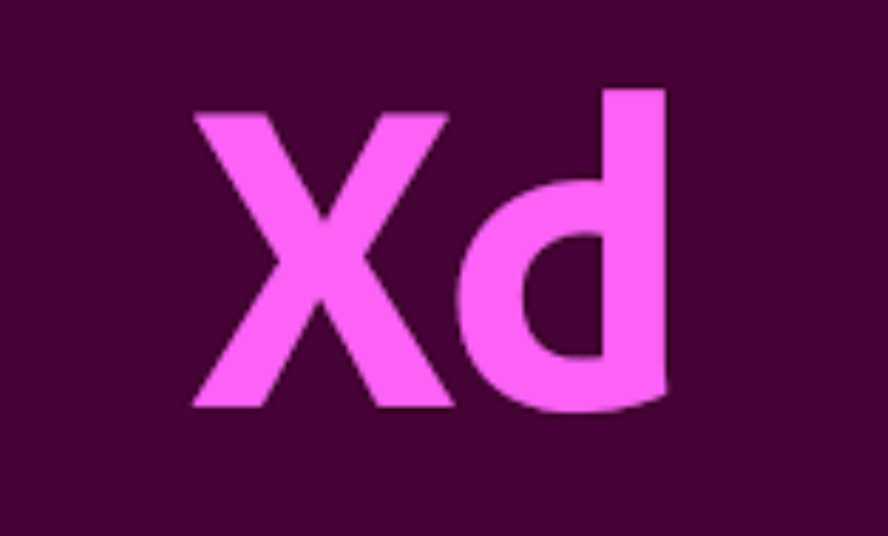 XD in pink on a burgundy/purple background