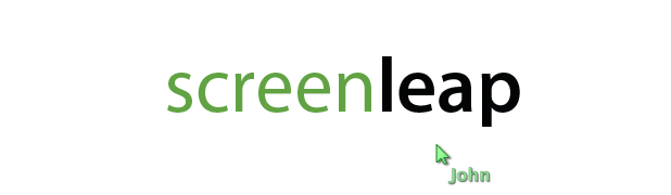 Screenleap ecris en noir et vert