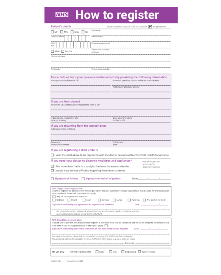 registration form