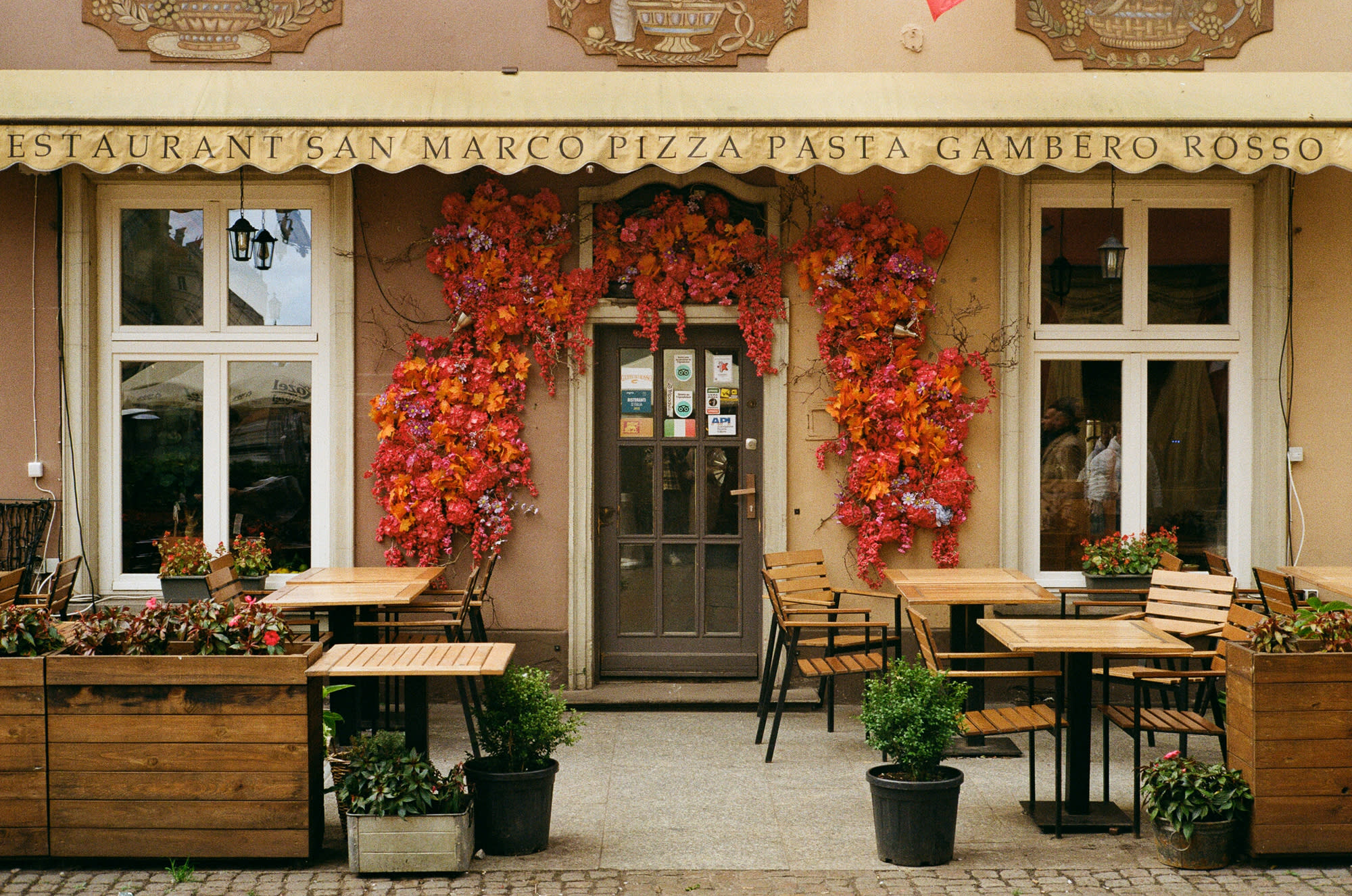Restaurant in Gdansk wrapped in vines.