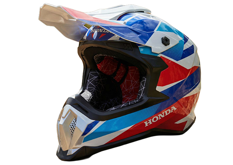 HONDA OFF ROAD HELMET RED BLUE