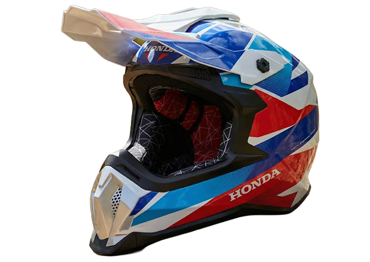 HONDA OFF ROAD HELMET RED BLUE