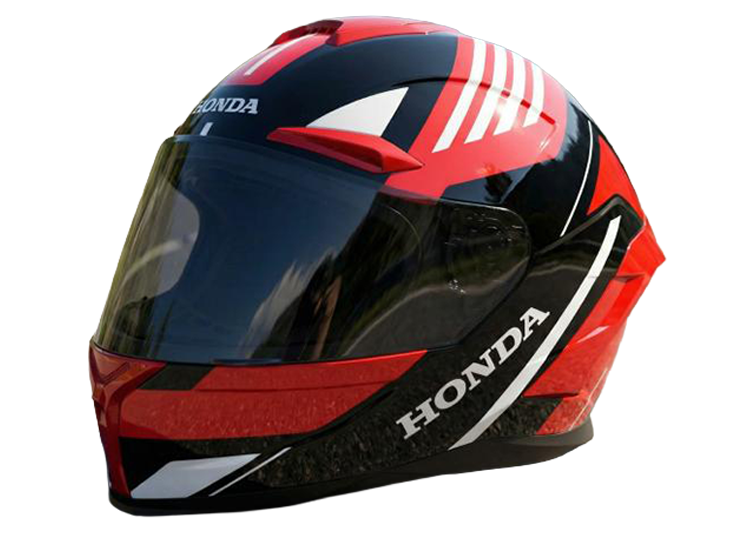HONDA FULL FACE HELMET RED LAR