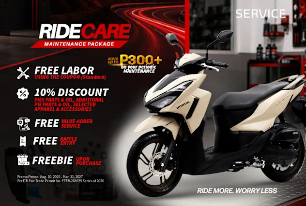 RideCare Maintenance Package Raffle Promo
