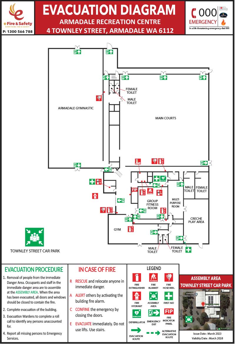 Armadale Recreation Centre evacuation plan
