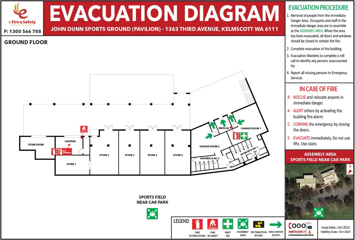John Dunn Sports - Ground floor evacuation plan