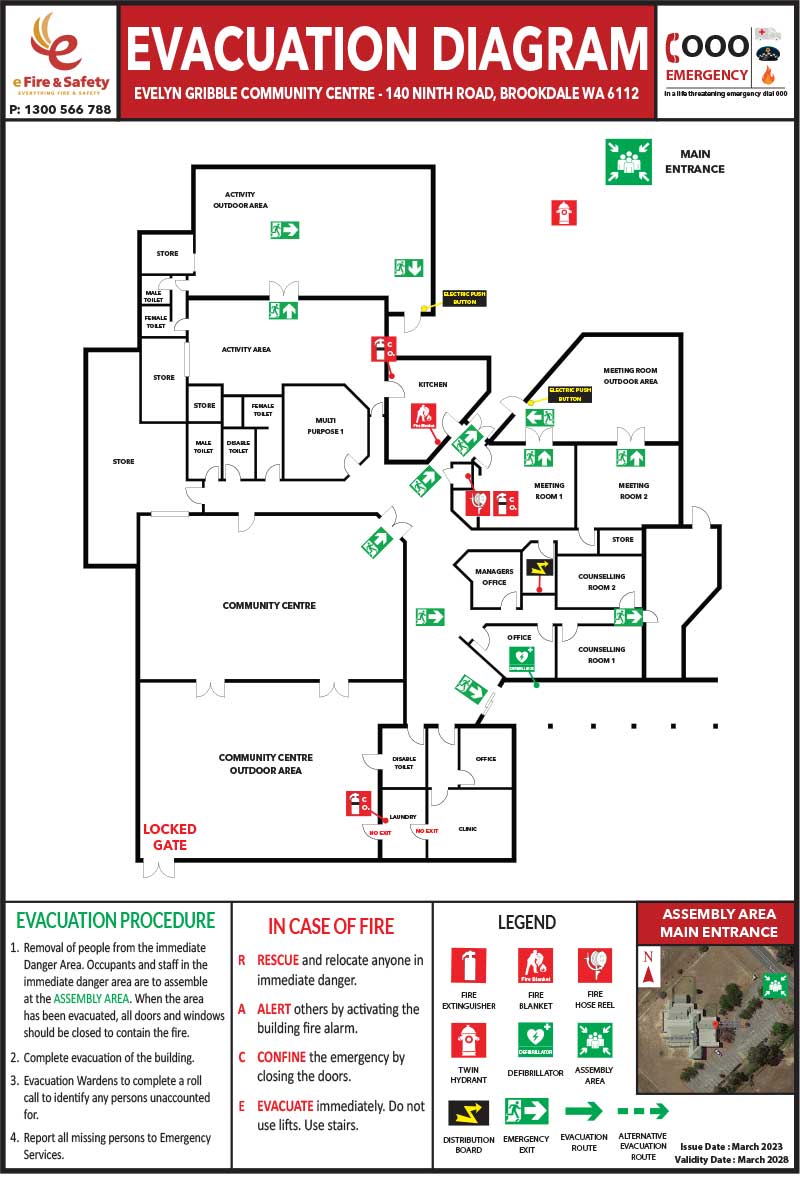 Evelyn Gribble Community Centre evacuation plan