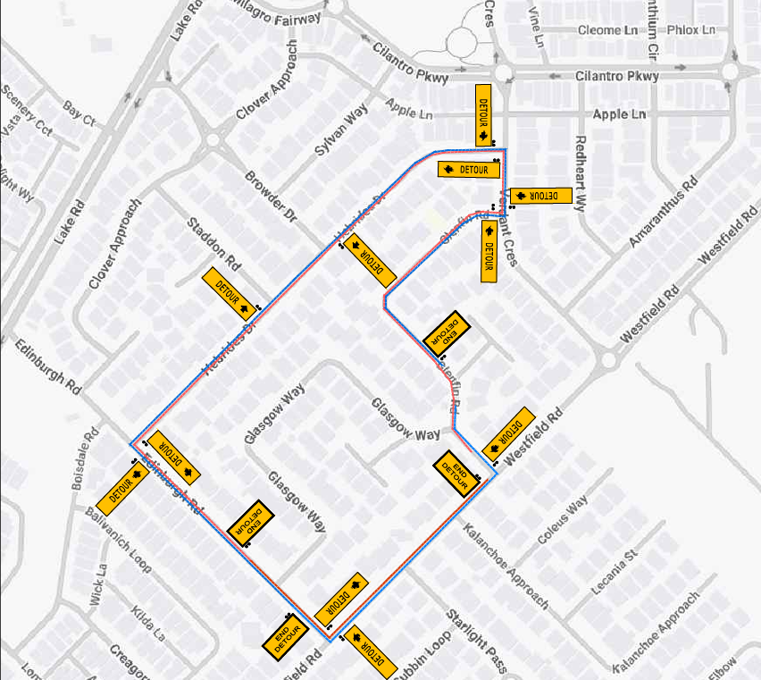 Temporary Closure of Road, GLASGOW WAY, Seville Grove