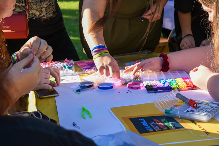 Young people engaging in an art activity