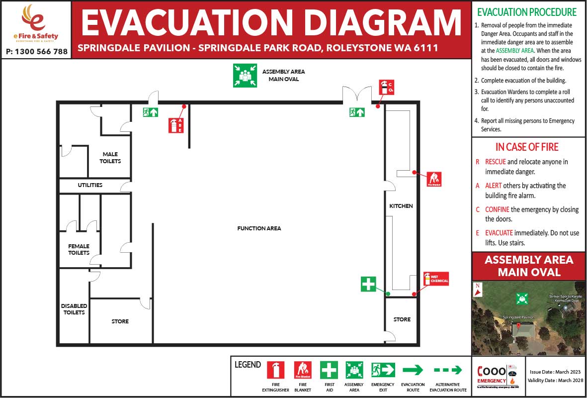 Springdale Pavilion evacuation plan