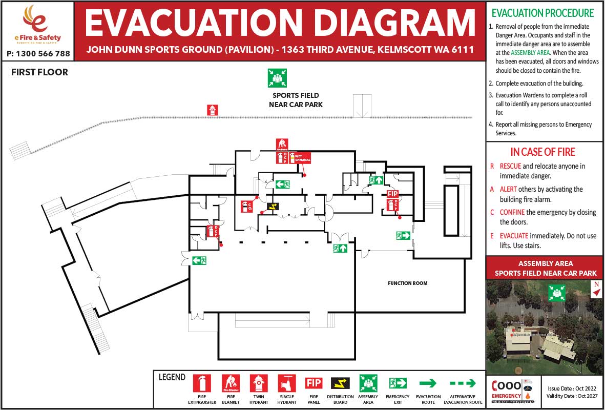 John Dunn Sports - First Floor evacuation plan