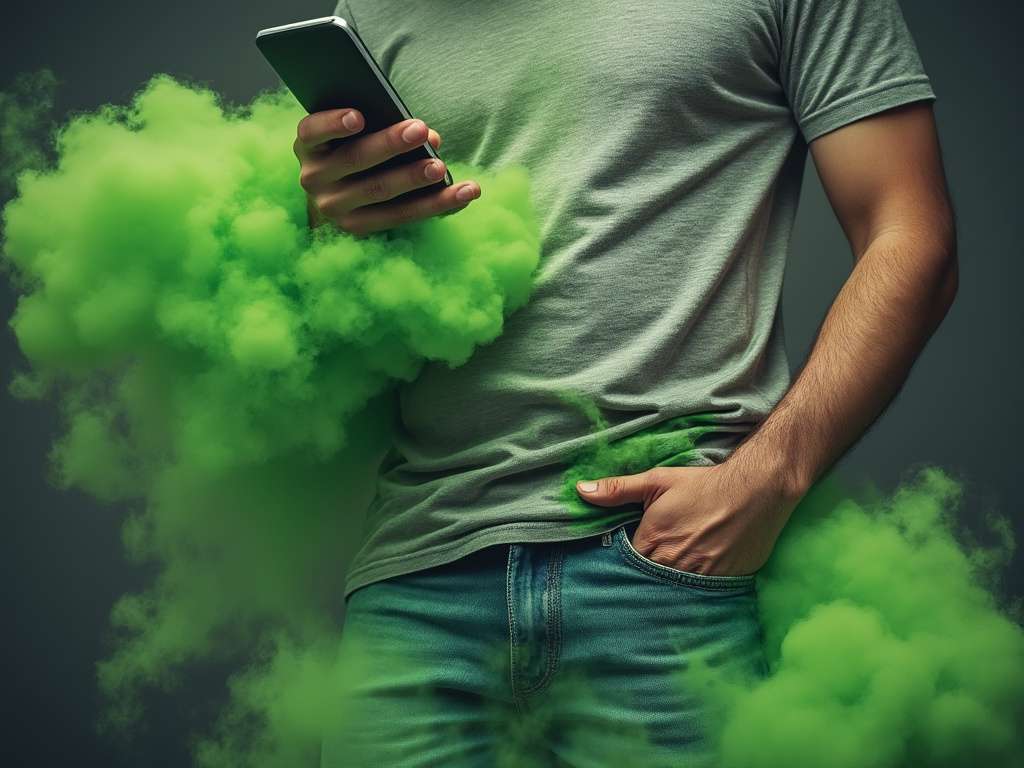 A man with a cell phone alerting him