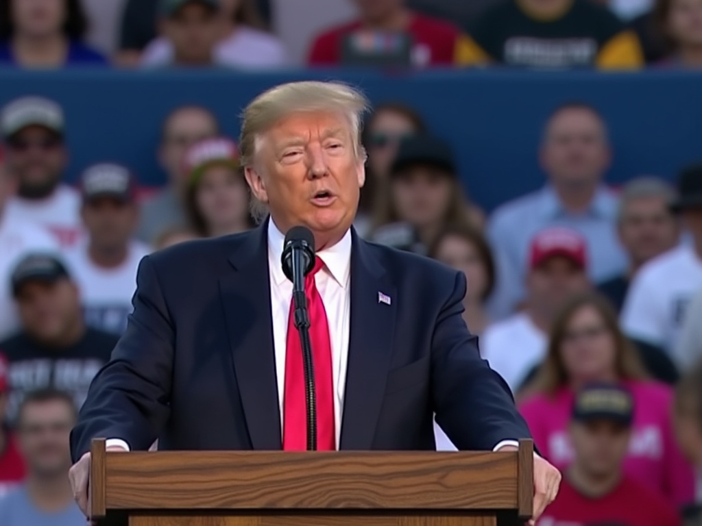 Donald Trump giving a speech