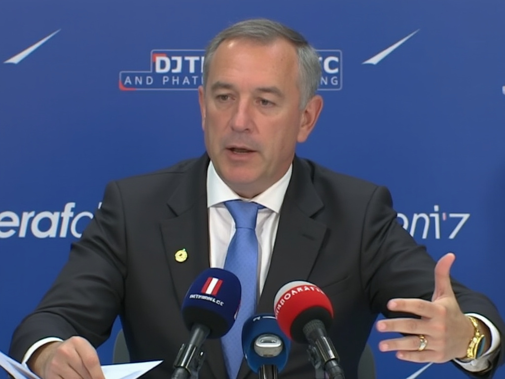 An Interpol Sender at a press conference