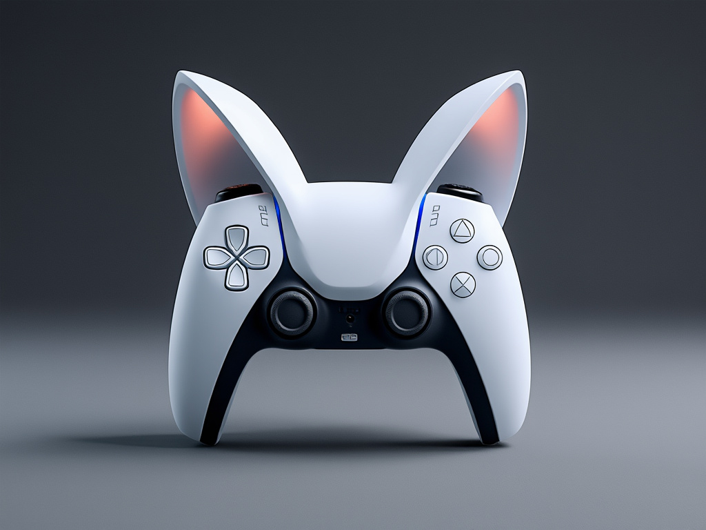 A PS5 with big ears attached to it