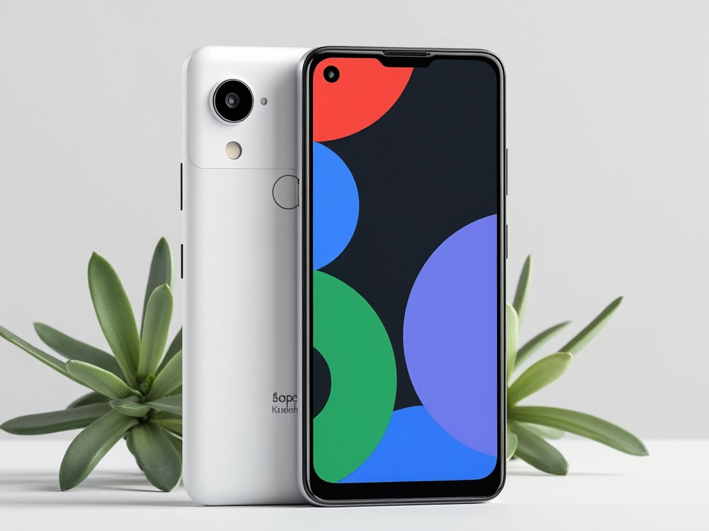 A heavily-altered product image of a Google Pixel.