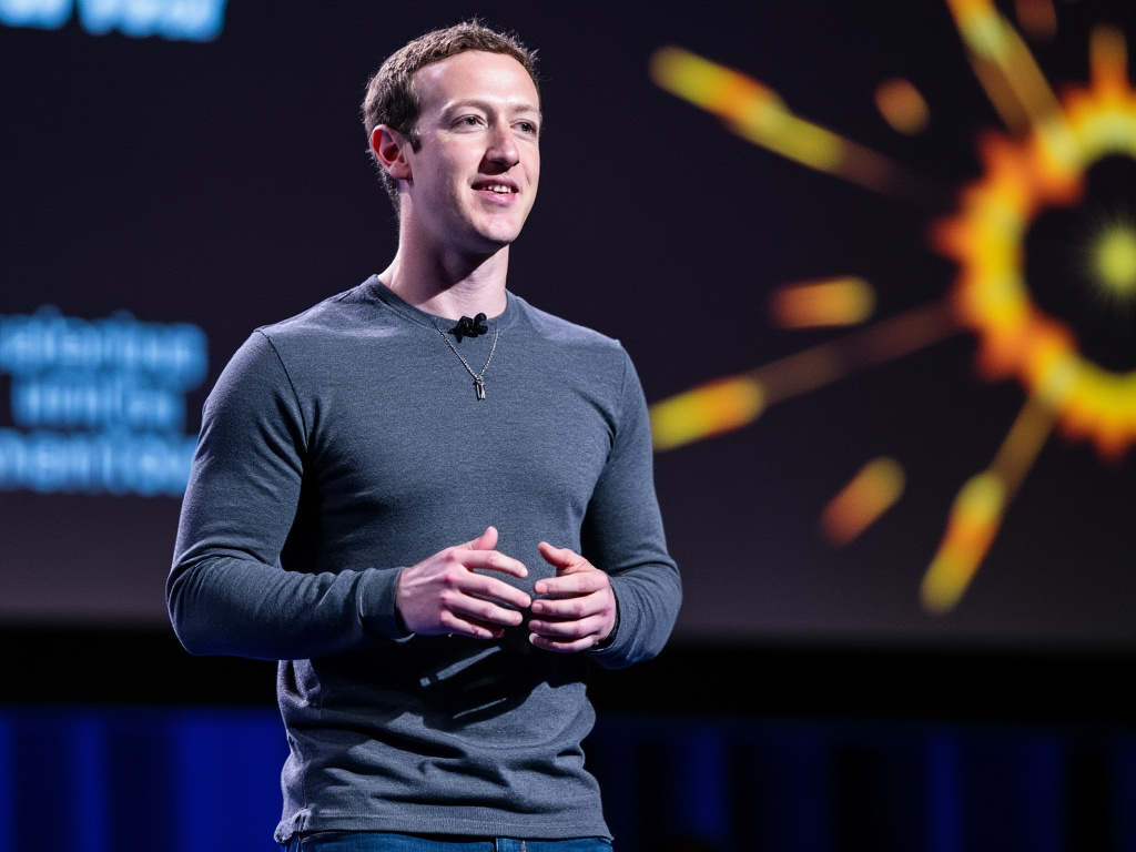 A picture of Mark Zuckerberg on stage during a Meta Connect keynote