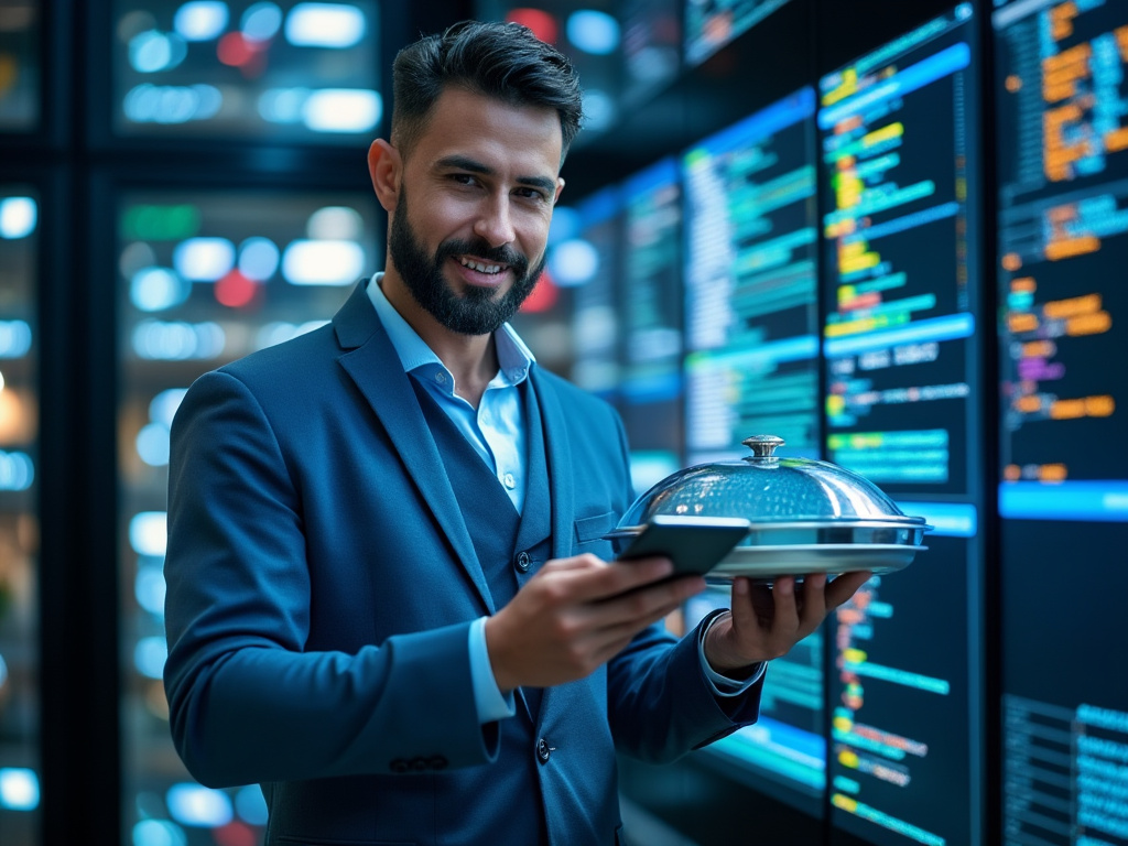 A developer serving code on a silver platter