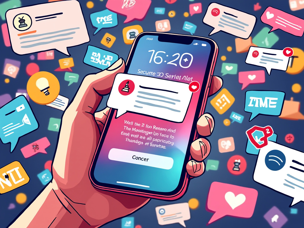 A cartoonish depiction of a smartphone drowning in notification pop-ups