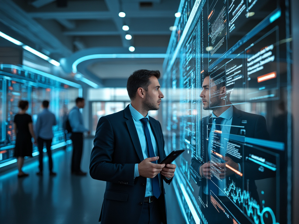 A pair of businessmen observing a user of the Remarkable 2