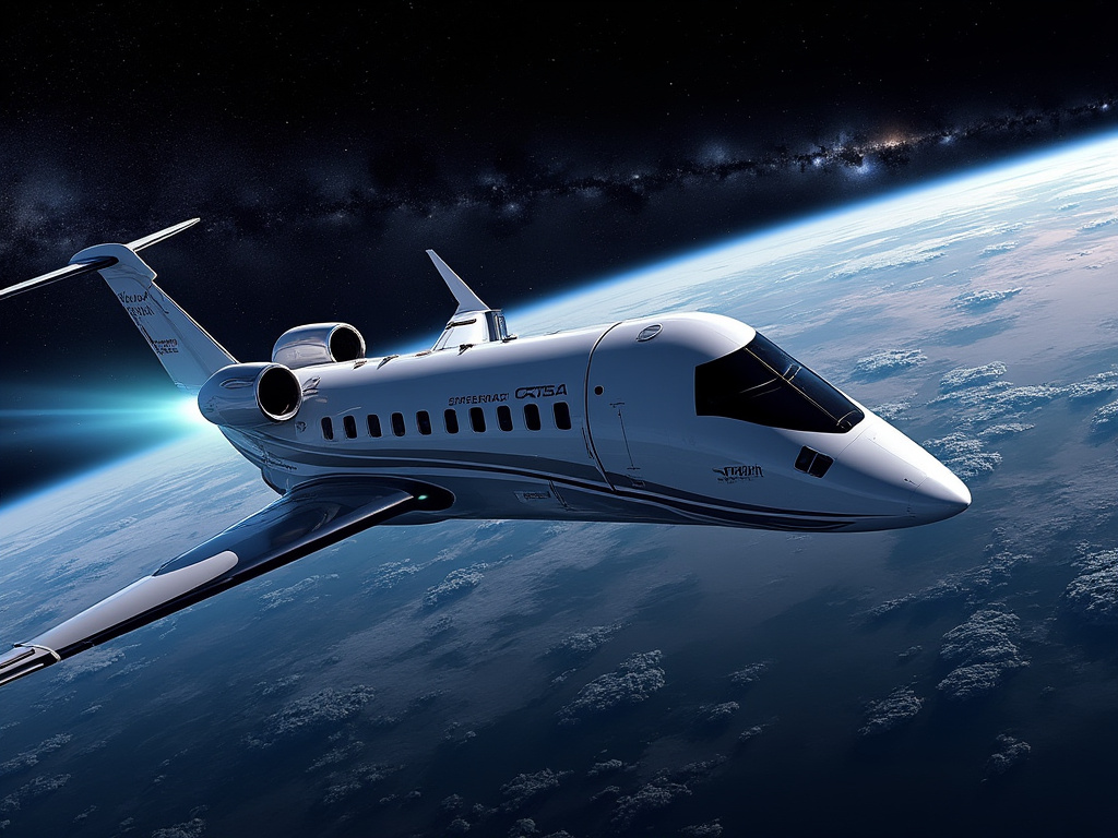 A concept graphic showing the CST-100 Starliner traveling in space