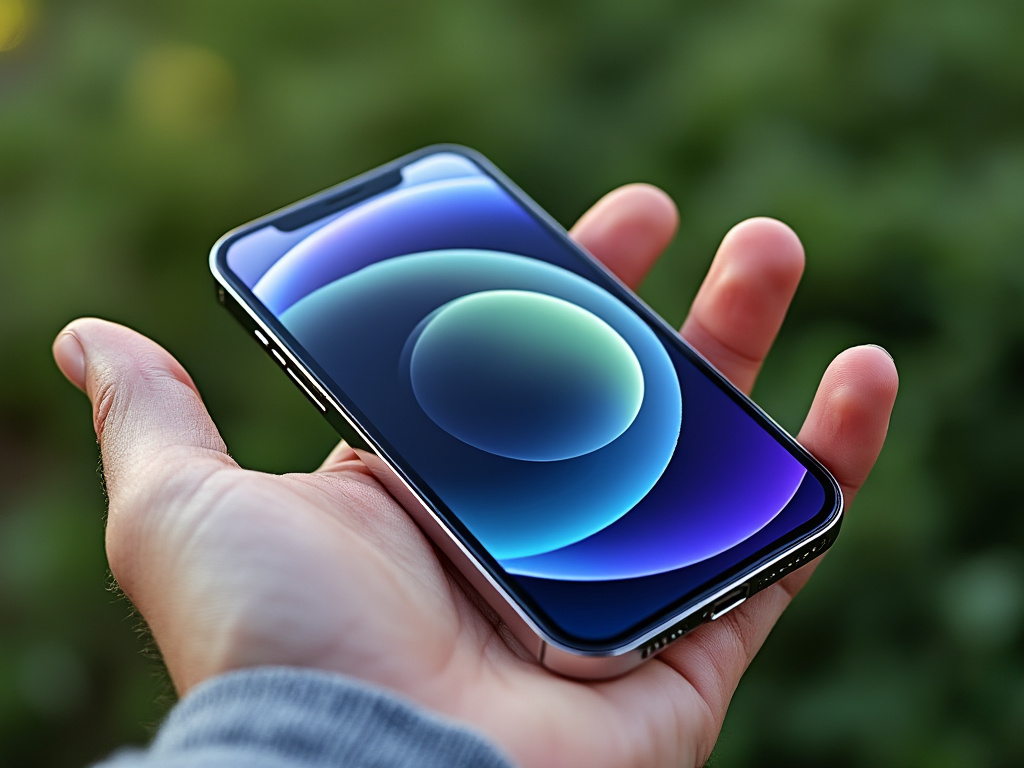 a photo of an iphone 10 sitting on a palm