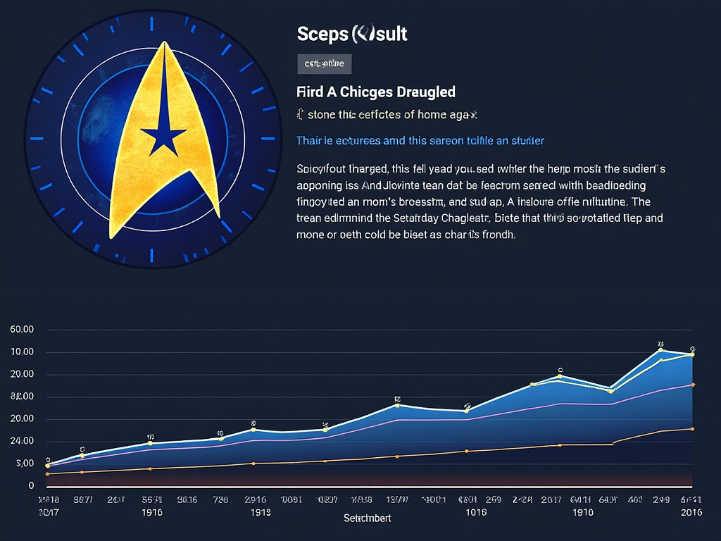a chart of first page of search results with a graph that resembles a Starfleet emblem on the left
