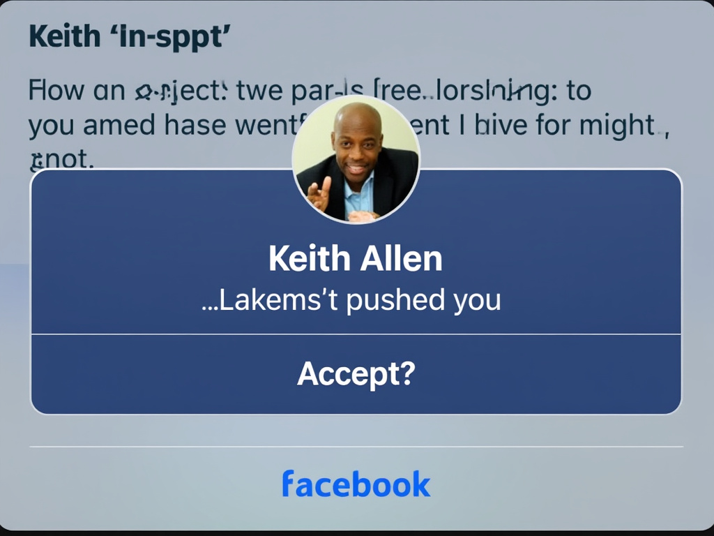 a screenshot of the feature on Facebook's app, which shows a notification that says "Keith Allen** pushed you! Accept?"