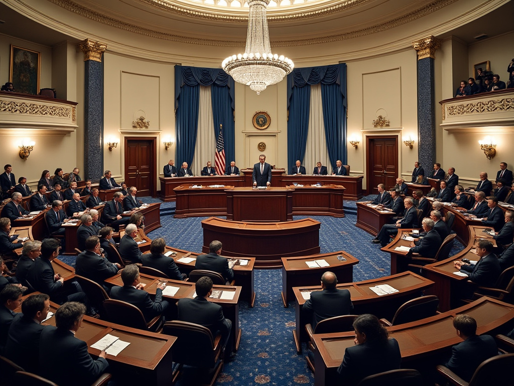 a photo of congress voting a bill into law